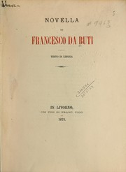 Cover of: Novella di Francesco da Buti: testo di lingua