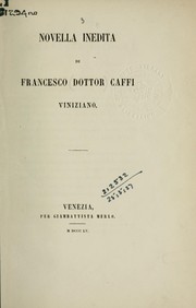 Cover of: Novella inedita by Francesco Caffi