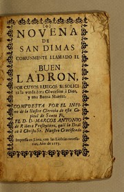 Cover of: Novena de san Dimas comunmente llamado el buen ladron by Marcos Antonio de Ribera