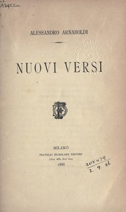 Cover of: Nuovi versi