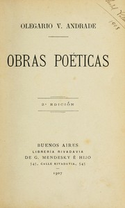 Cover of: Obras poéticas: [Prólogo de Benjamin Basualdo]