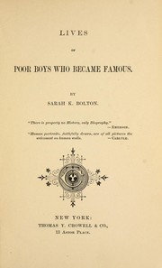 Cover of: Lives of poor boys who became famous