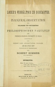 Cover of: Locke's Verhältnis zu Descartes