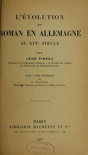 Cover of: L'évolution du roman en Allemagne au XIXe siècle
