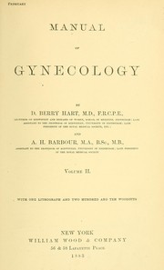 Cover of: Manual of gynecology