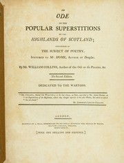 Cover of: An ode on the popular superstitions of the Highlands of Scotland by William Collins