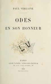 Cover of: Odes en son honneur
