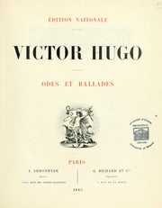 Odes Et Ballades By Victor Hugo | Open Library