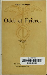 Cover of: Odes et prières