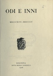 Cover of: Odi e inni, 1846-1905