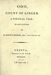 Cover of: Odo, count of Lingen | Brydges, Egerton Sir