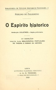 Cover of: O espirito historico by Fidelino de Sousa Figueiredo