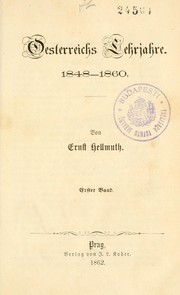 Cover of: Oesterreichs Lehrjahre 1848-1860.