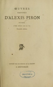 Cover of: Oeuvres badines by Alexis Piron