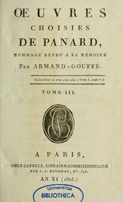 Cover of: Oeuvres choisie de Panard by François Charles Pannard