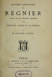 Cover of: Oeuvres complètes by Mathurin Régnier