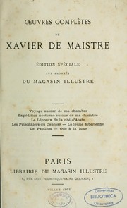 Cover of: Oeuvres complètes by Xavier de Maistre