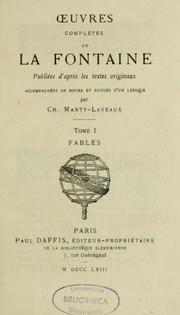 Oeuvres complètes de La Fontaine by Jean de La Fontaine