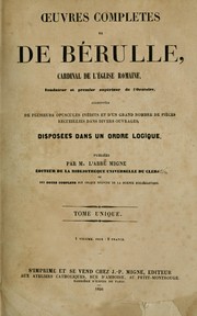 Cover of: Oeuvres complètes by Pierre de Bérulle