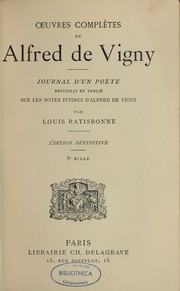 Cover of: Oeuvres complètes de Alfred de Vigny