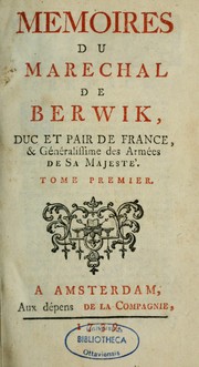 Cover of: Memoires du marechal de Berwik, duc et pair de France by Guillaume Plantavit de La Pause