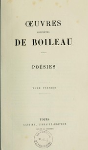Cover of: Oeuvres complètes de Boileau by Boileau