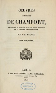 Cover of: Oeuvres complètes de Chamfort