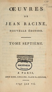 Cover of: Oeuvres de Jean Racine