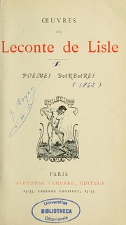 Cover of: Oeuvres de Leconte de Lisle by Charles Marie René Leconte de Lisle