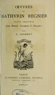 Cover of: Oeuvres de Mathurin Régnier