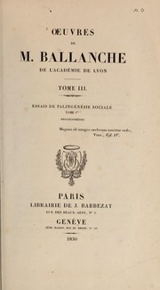 Cover of: Oeuvres de M. Ballanche by Pierre Simon Ballanche