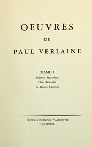 Cover of: Oeuvres de Paul Verlaine