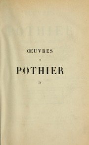 Cover of: Oeuvres de Pothier by Robert Joseph Pothier