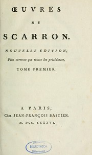 Cover of: Oeuvres de Scarron by Scarron Monsieur