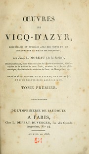 Cover of: Oeuvres de Vicq-d'Azyr by Félix Vicq-d'Azyr