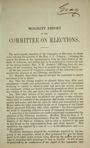 Cover of: Minority report of the Committee on Elections