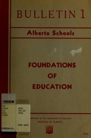 Cover of: An introduction to the program of studies for the elementary and secondary schools: foundation of education
