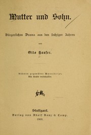 Cover of: Mutter und sohn by Hauser, Otto