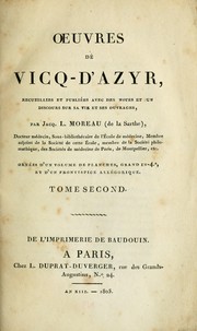 Cover of: Oeuvres de Vicq-d'Azyr