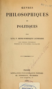 Cover of: Oeuvres by Henri-Dominique Lacordaire