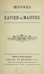 Cover of: Oeuvres by Xavier de Maistre