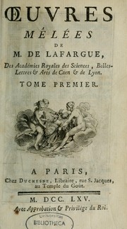 Cover of: Oeuvres mêlées de M. de Lafargue