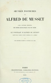 Cover of: Oeuvres posthumes by Alfred de Musset