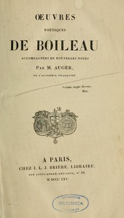 Cover of: Oeuvres poétiques de Boileau