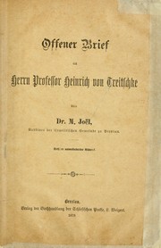 Cover of: Offener Brief an herrn Professor Heinrich von Treitschke