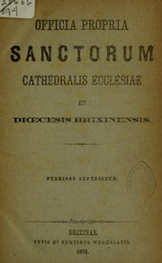 Cover of: Officia propria sanctorum cathedralis ecclesiae et dioecesis Brixinensis