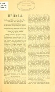 Cover of: The old bar