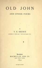 Cover of: Old John, and other poems