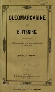 Cover of: Oleomargarine and butterine by 