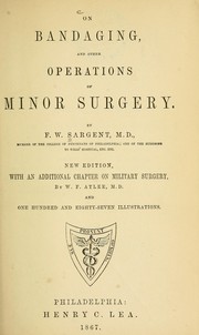 Cover of: On bandaging and other operations of minor surgery